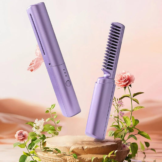 OEXCepillo Alisador Inalámbrico Portátil (Rosa)