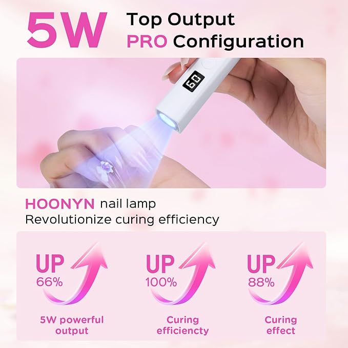 OEX Lámpara de Uñas LED/UV Portátil y Recargable | Curado Rápido y de Bolsillo