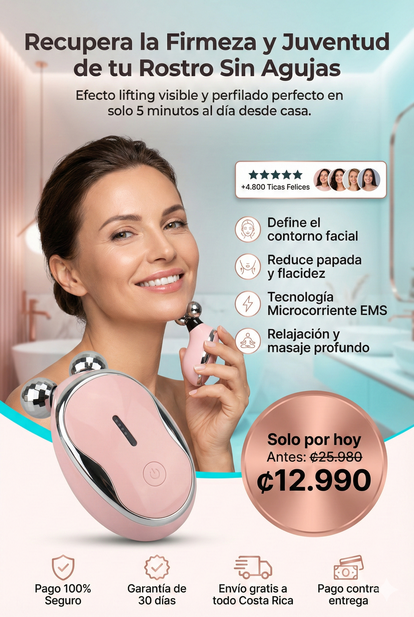 OEX Masajeador Facial de Microcorriente EMS