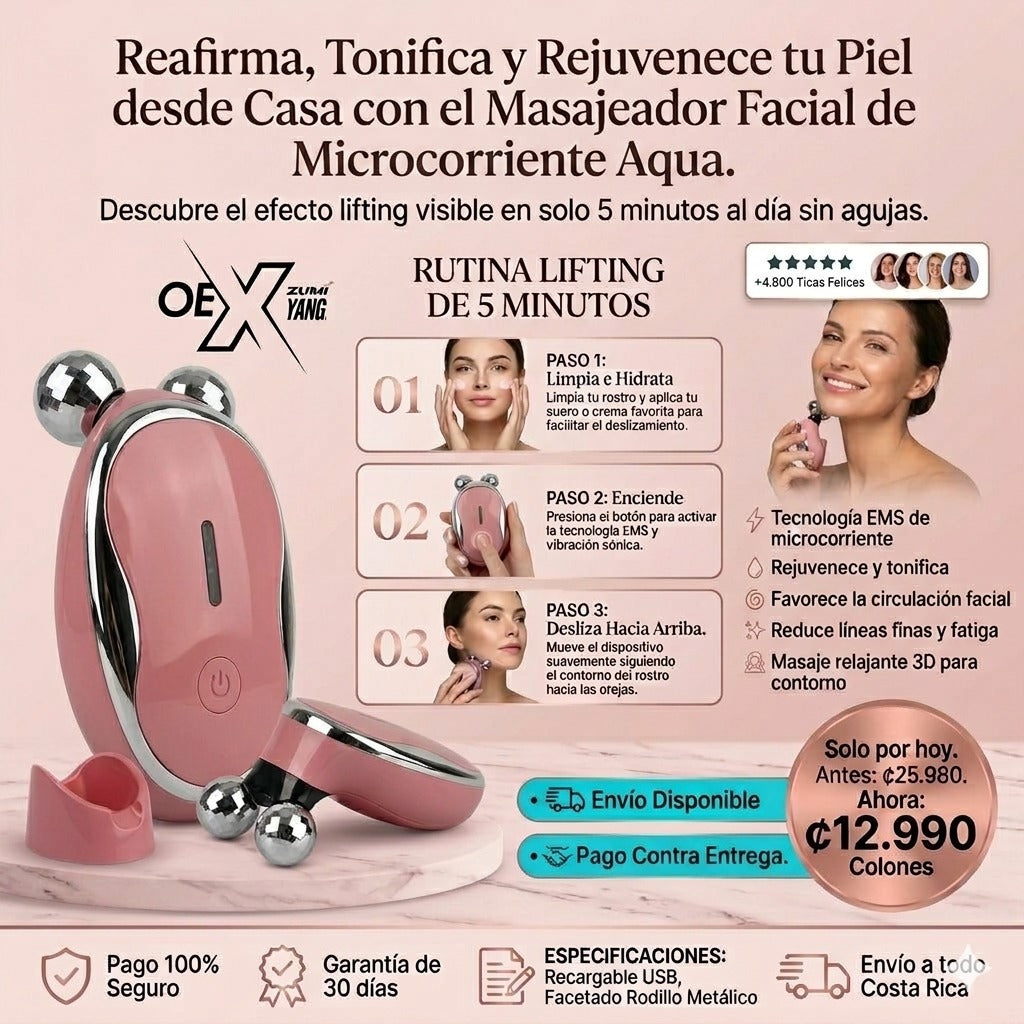 OEX Masajeador Facial de Microcorriente EMS