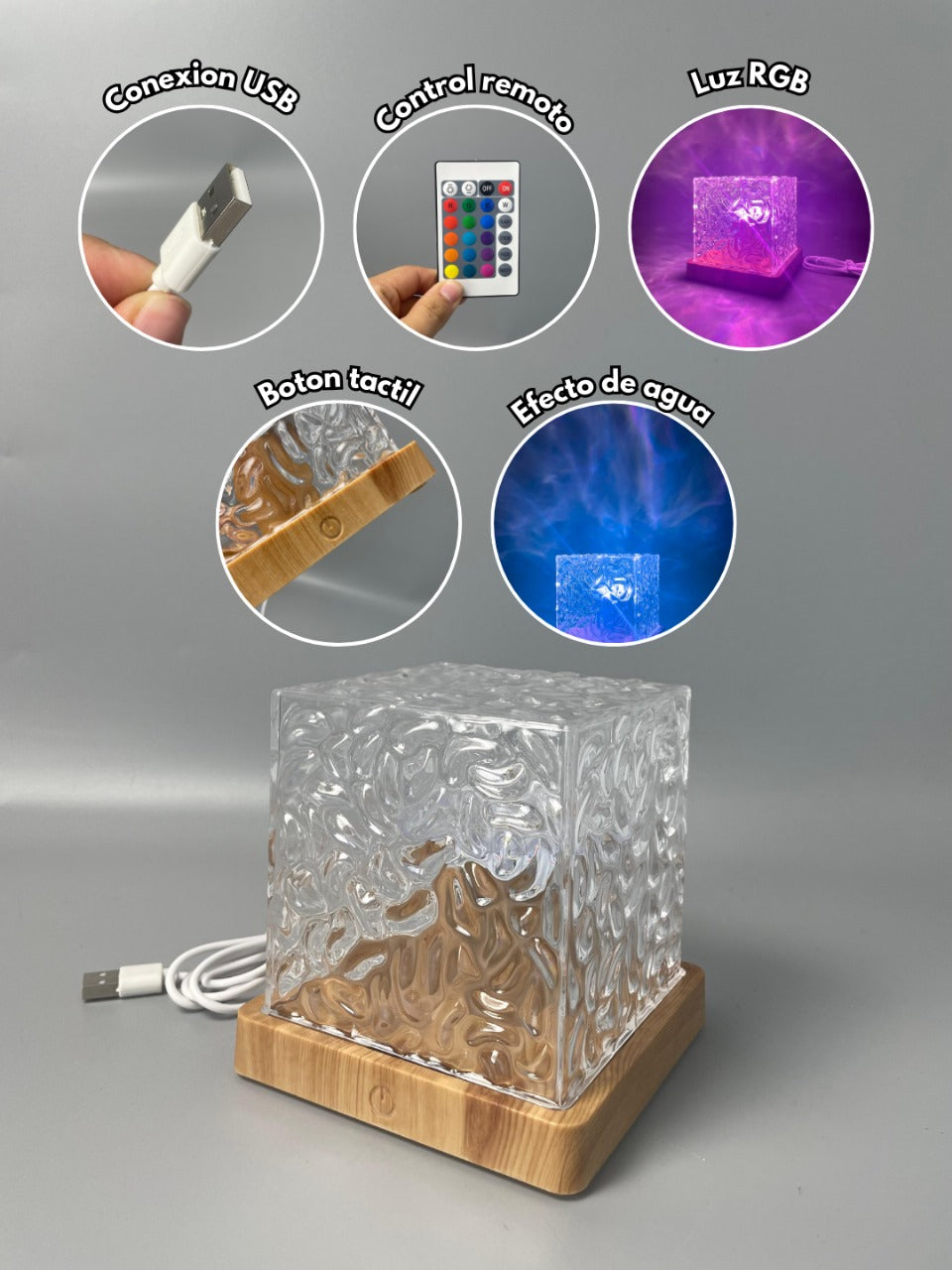 OEX Cubo Luminoso Multicolor con Efecto Aurora Boreal