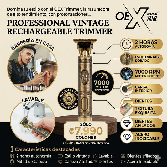 OEX Trimmer Profesional Vintage Recargable