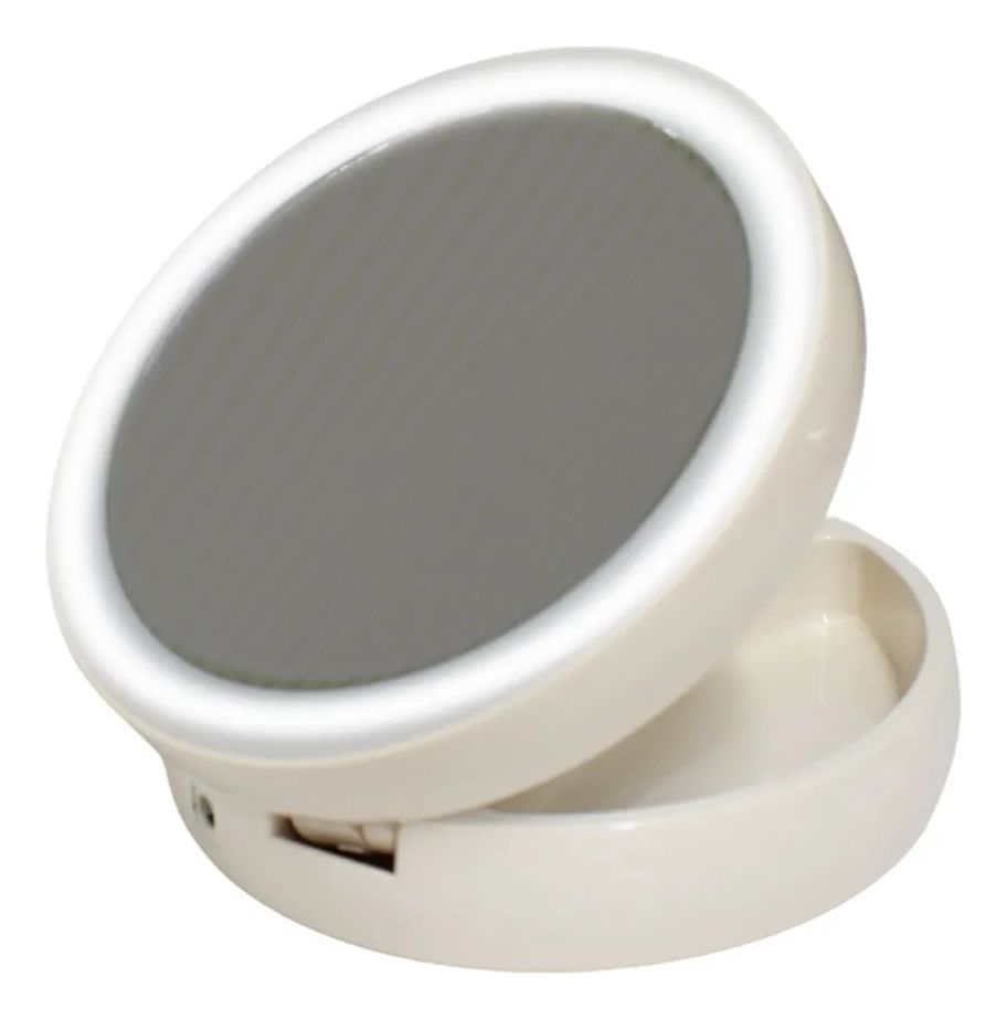 Espejo de Maquillaje LED Doble Cara Plegable con Aumento 10X | Luminosa Plegable