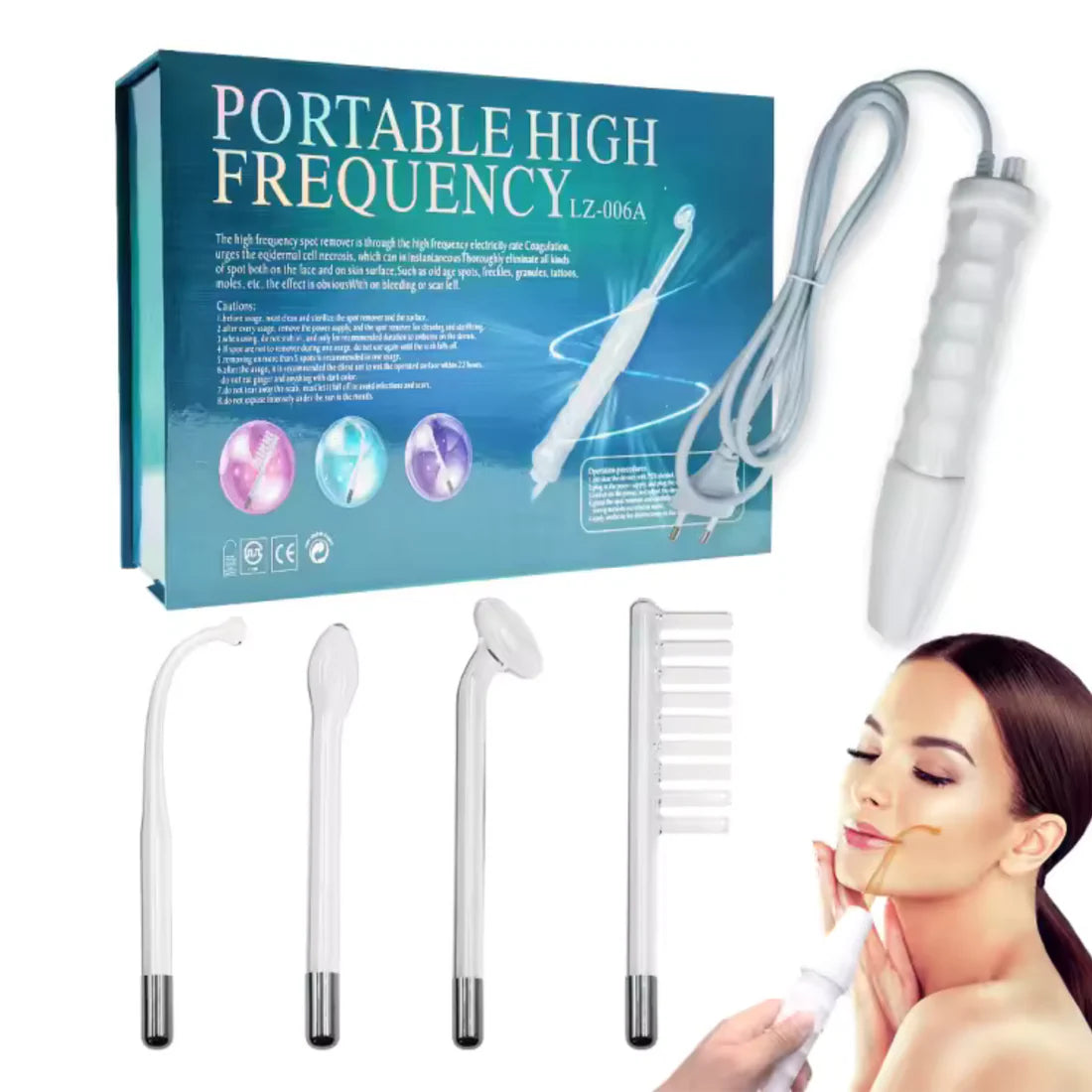 OEXAlta Frecuencia Facial y Capilar – 4 Tubos Intercambiables