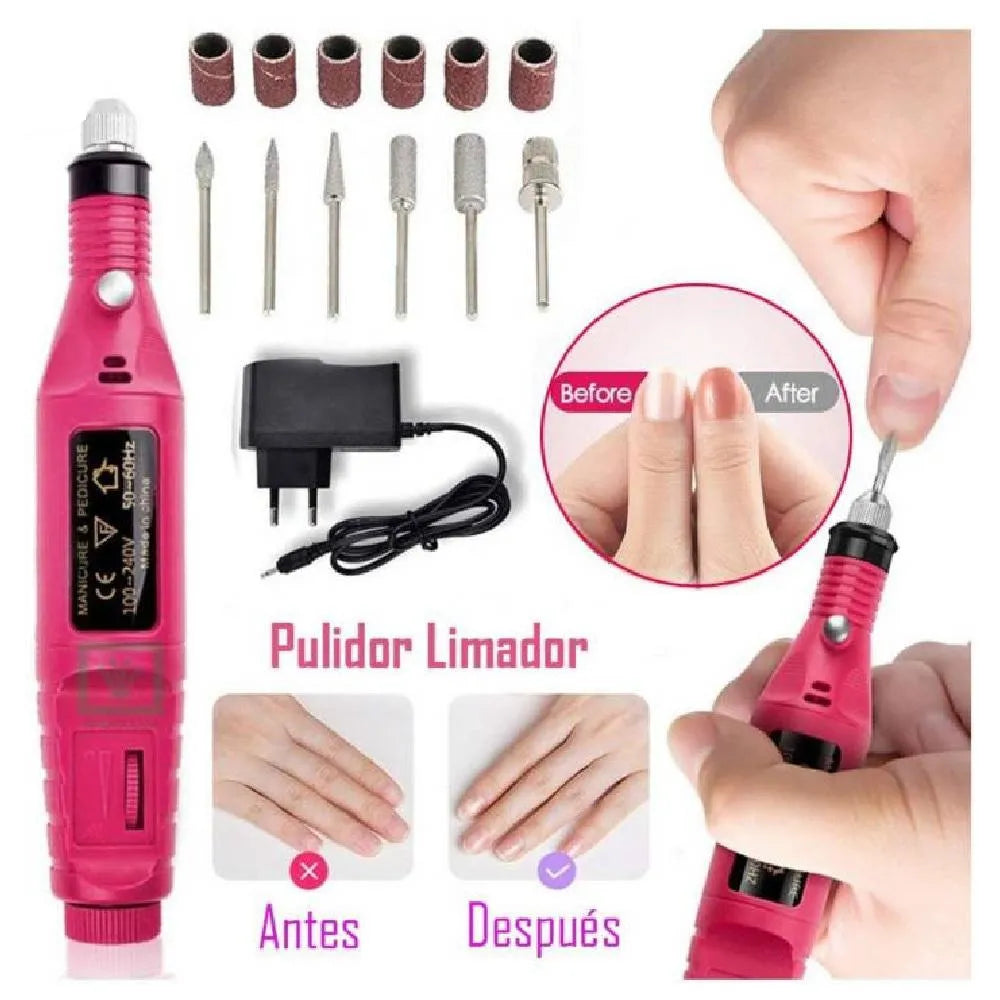 OEX Pulidor y Taladro Eléctrico para Uñas Profesional 3 en 1