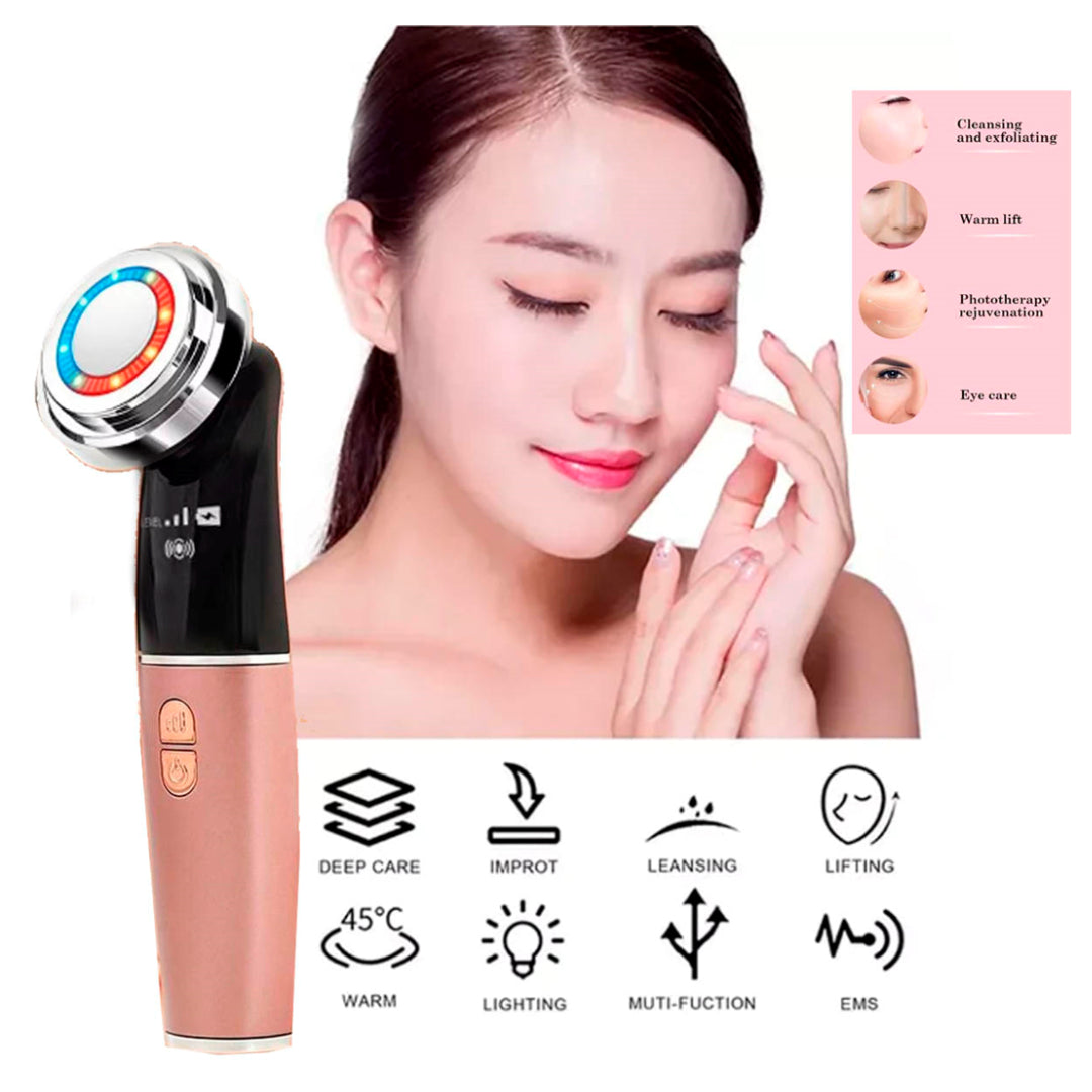 OEX Dispositivo de Belleza Facial 7-en-1 | Lifting, Limpieza Profunda y Terapia de Luz LED